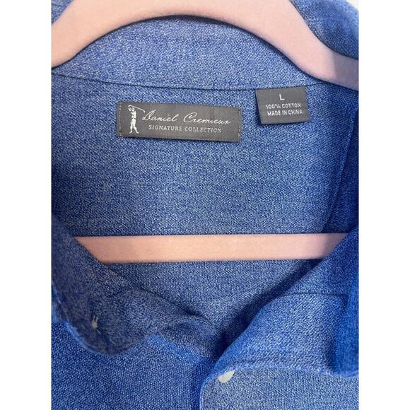 Daniel Cremieux Golf Sig. Collection Button Up Polo Size LG Blue - Picture 4 of 5